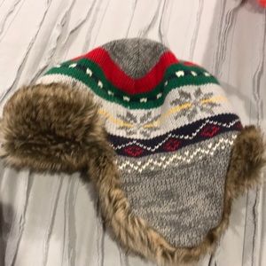 Boys fur lined Hanna Anderson hat